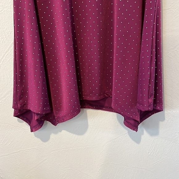 Rock & Republic swing tank top open back burgundy  gold raised dots size Small - Picture 2 of 11